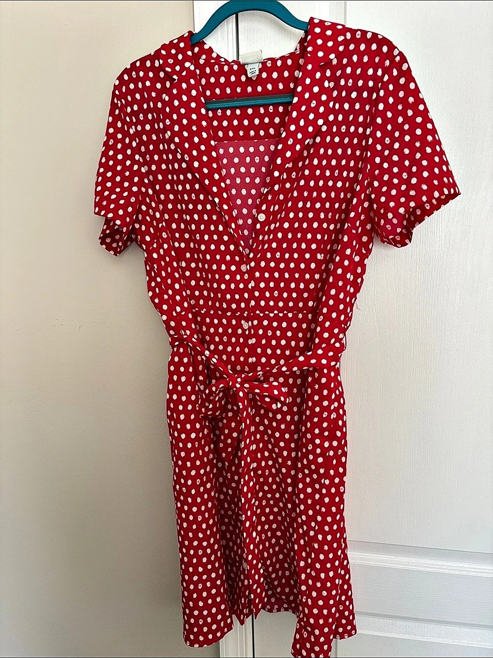 a new day Polka Dot Tie Waist Dress Size XXL Like New